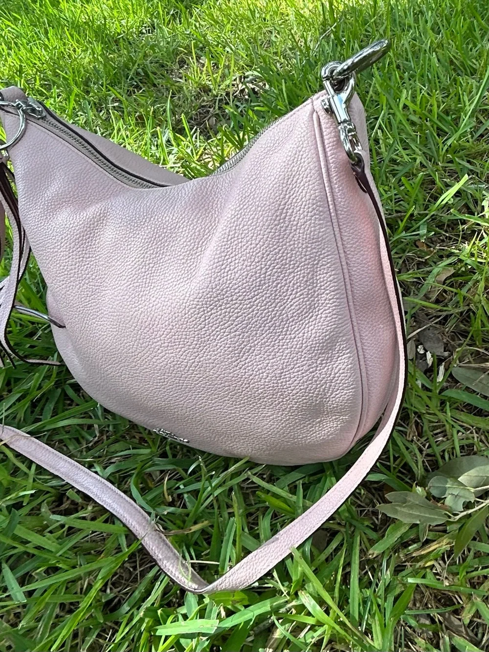 Coach Pebbled Sutton Leather Hobo Bag - Light Pink